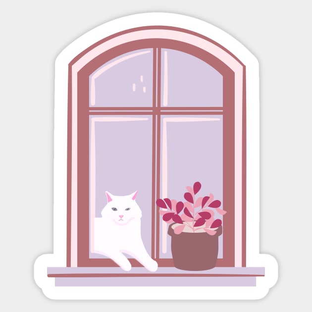 Elegant Kitty Sticker by PatternbyNOK